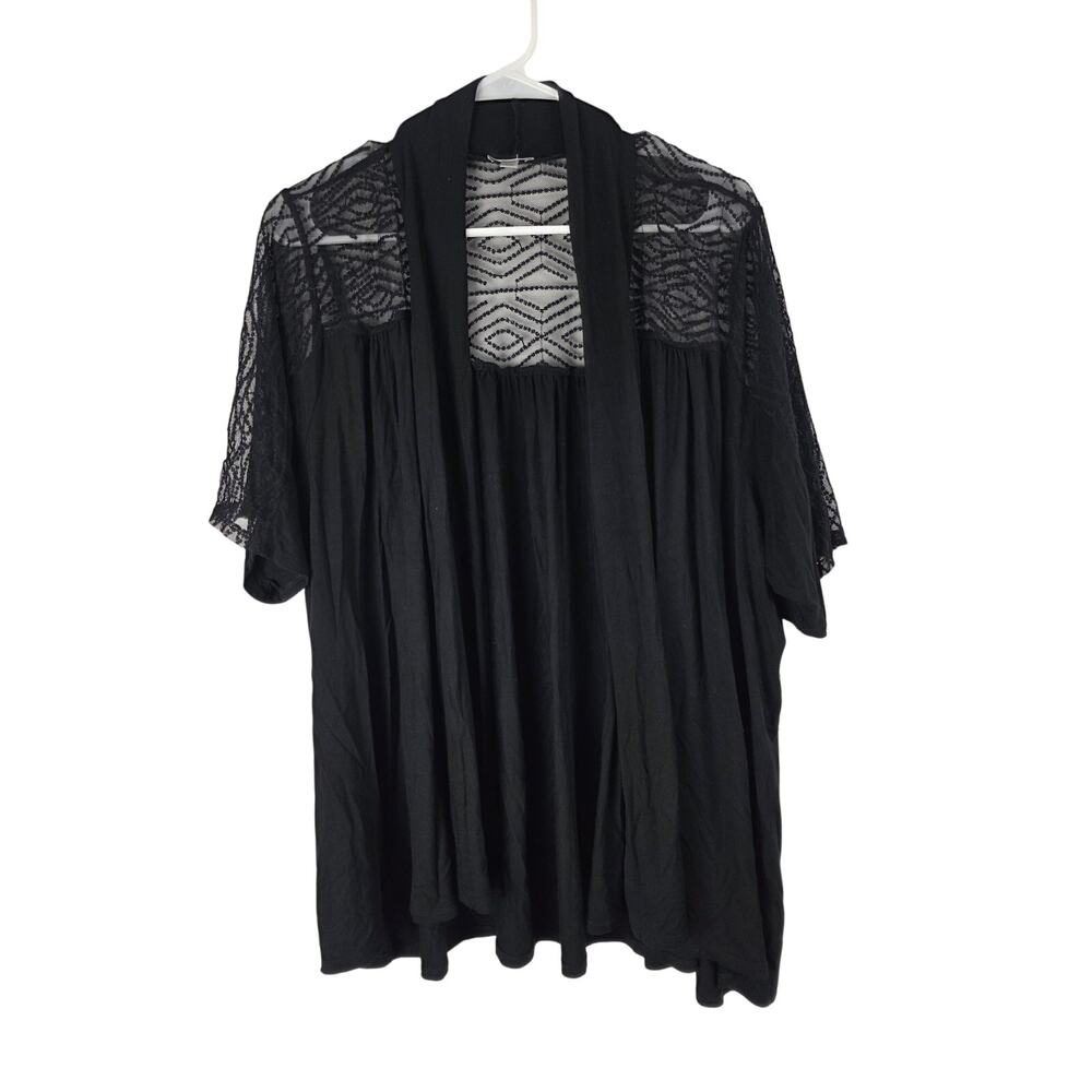 The Avenue Lace Cardigan 22/24 Womens Plus Size Cottage Core Short Sleeve